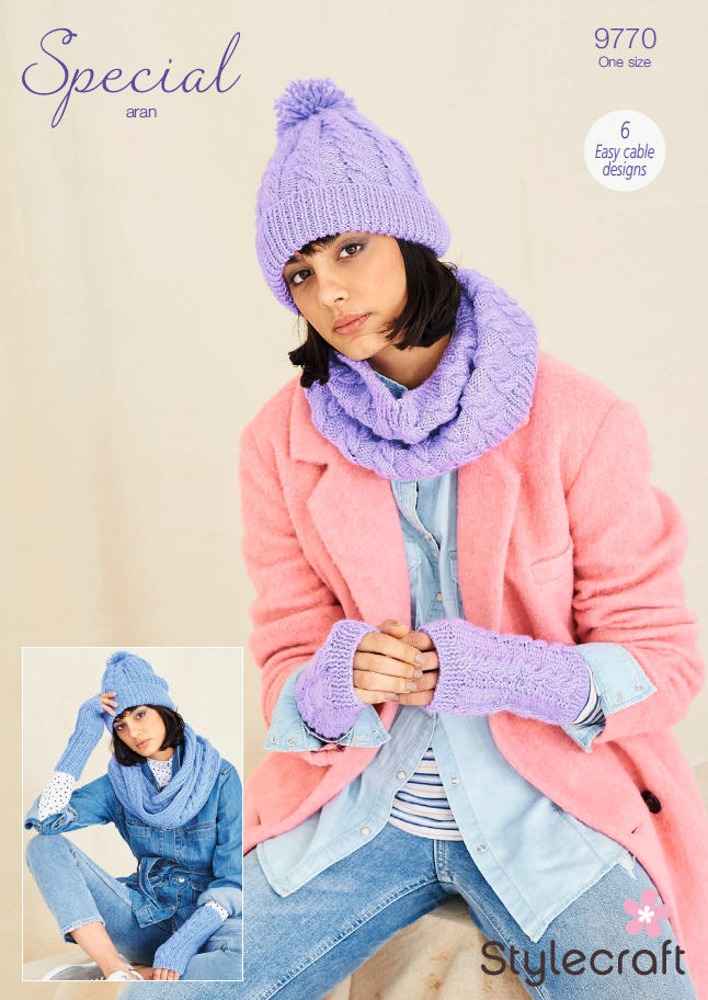 Stylecraft Knitting Pattern 9770 - Winter Accessories in Stylecraft Special Aran (Downloadable PDF)