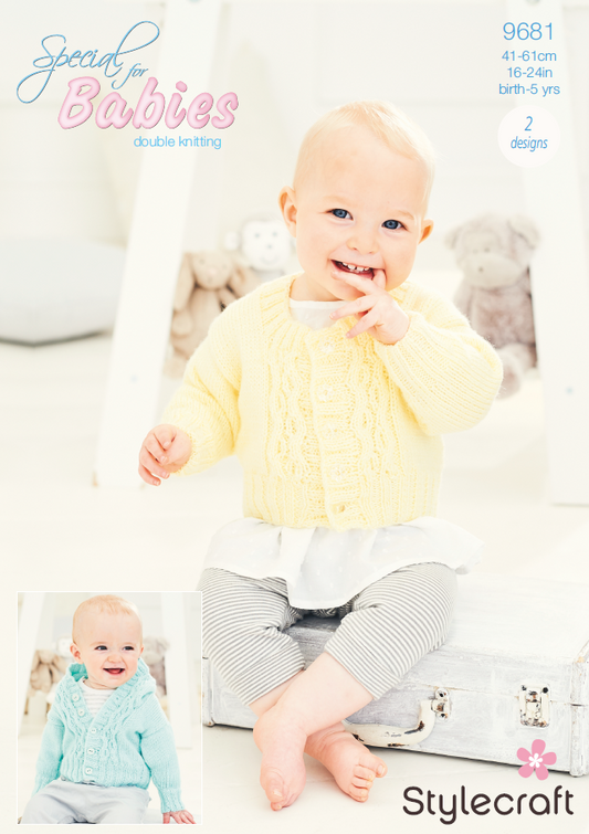 Stylecraft Knitting Pattern 9681 - Hoodie & Cardigan in Stylecraft Special For Babies DK (Downloadable PDF)