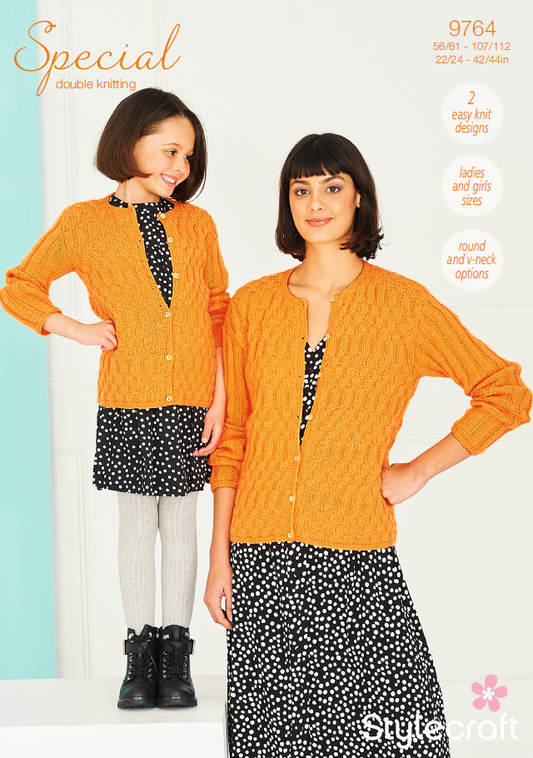 Stylecraft Knitting Pattern 9764 - Ladies & Children's Cardigans in Stylecraft Special DK (Downloadable PDF)