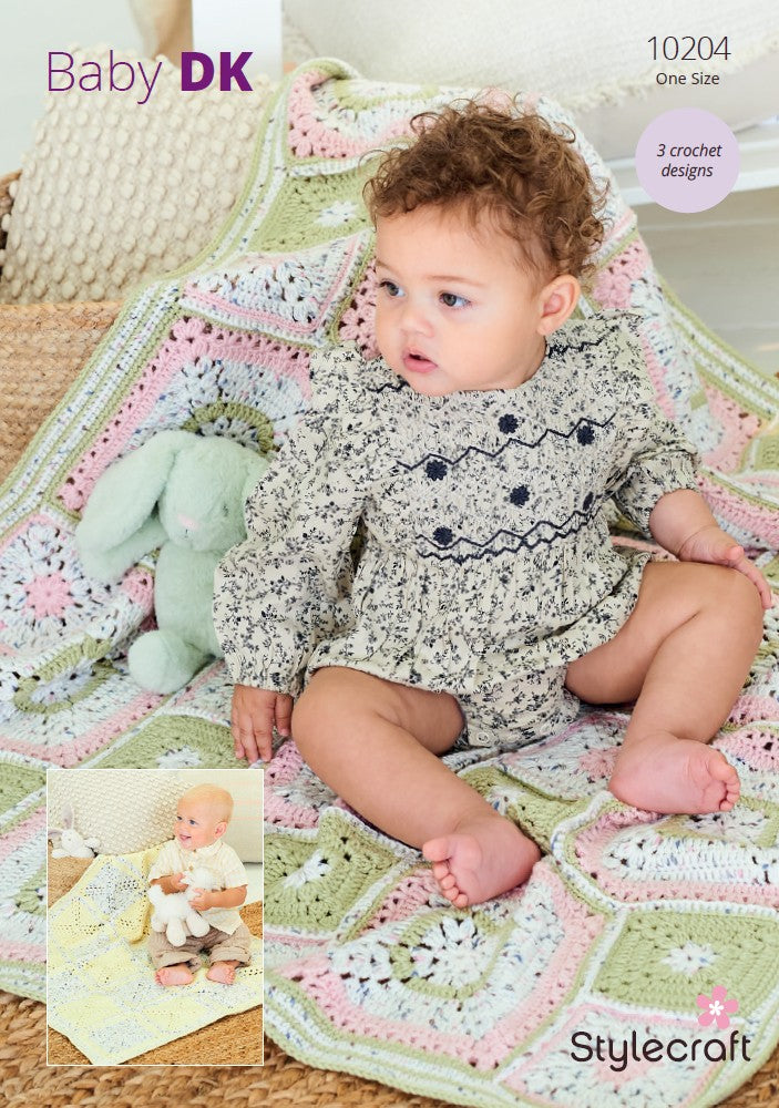 Stylecraft Crochet Pattern 10204 - Blankets in Stylecraft Bambino Dotty DK _Stylecraft Bambino DK