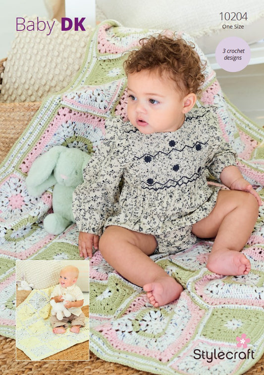 Stylecraft Crochet Pattern 10204 - Blankets in Stylecraft Bambino Dotty DK _Stylecraft Bambino DK