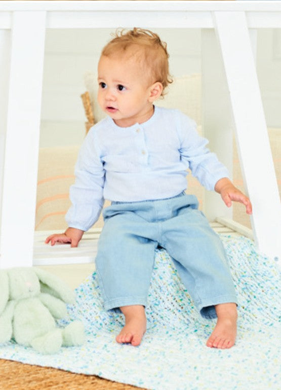 Stylecraft Crochet Pattern 10205 - Crochet Sweater_Hat and Blanket in Bambino Dotty DK Pattern Image 2