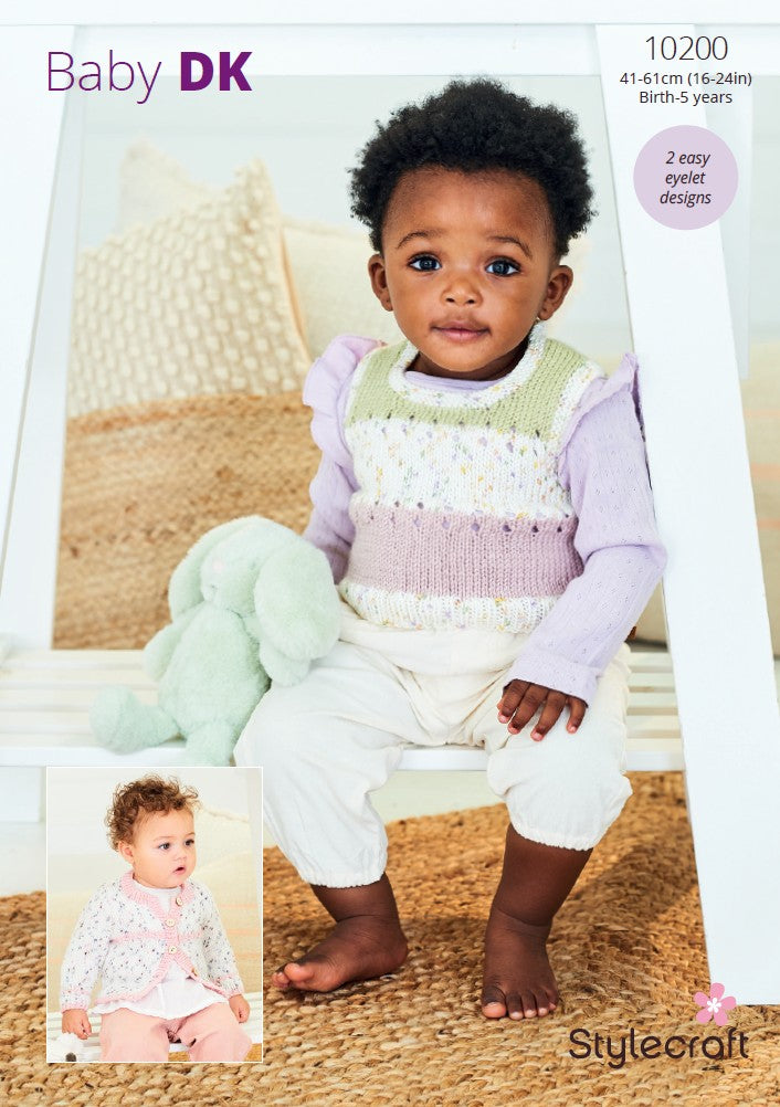 Stylecraft Knitting Pattern 10020 - Cardigan and Tank Top in Stylecraft Bambino Dotty_Stylecraft Bambino DK
