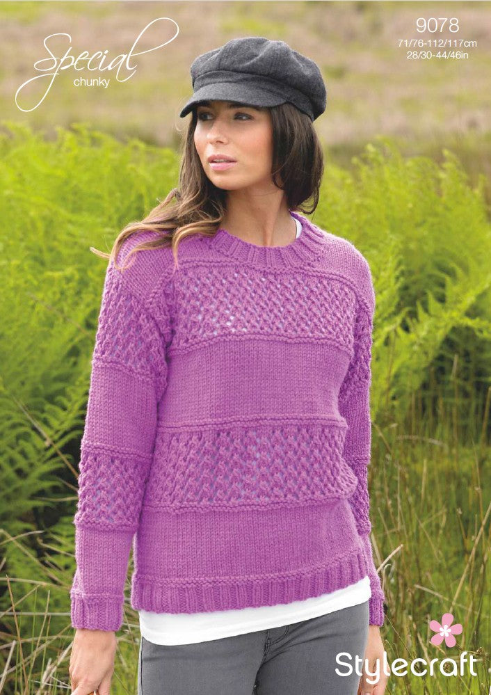 Knitting Pattern 9078 Sweater Special Chunky