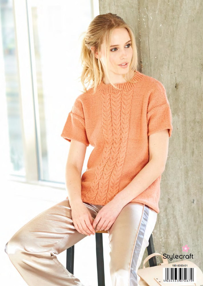 Stylecraft Knitting Pattern 9393 - Ladies Sweater_Topin Stylecraft Special DK 2