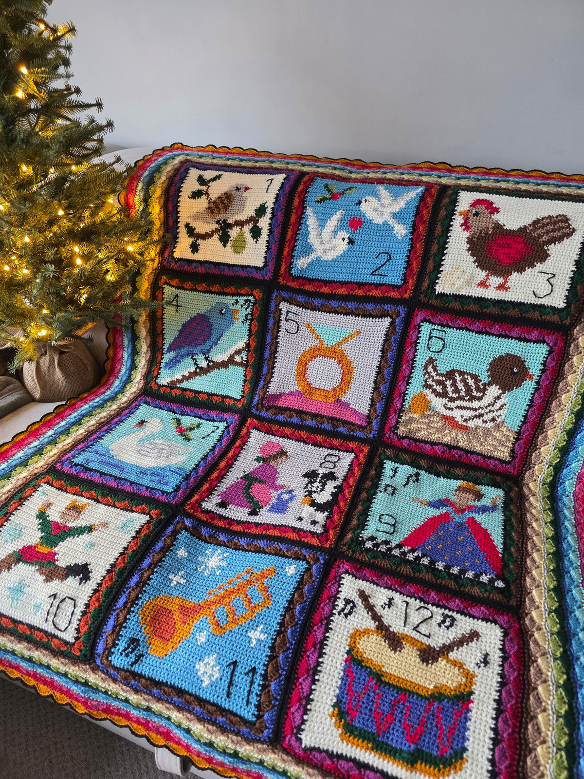 Stylecraft 12 Days of Christmas Blanket Crochet-Along (CAL) Joyful Colourway - Official 2026 Christmas Crochet Along Designed by Helen Smith (EmKat Crochet) (Copy)